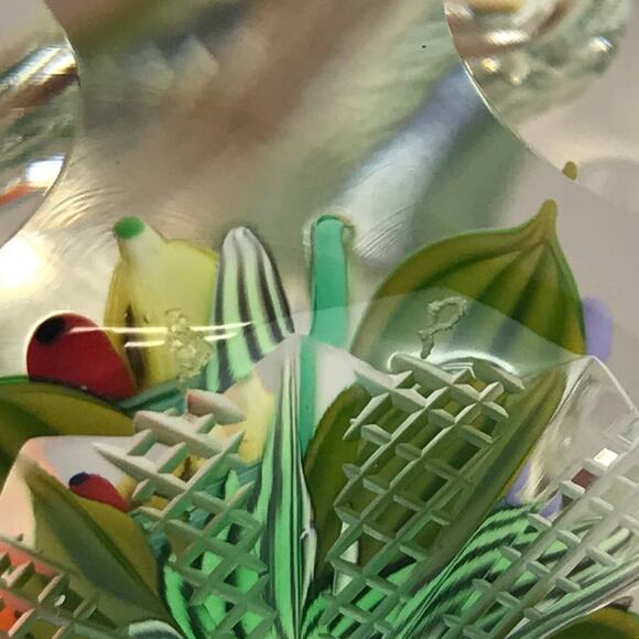 Perthshire Fruit 1994F Oranges Grapes Lemon Feather Cut Faceted Paperweight Box - Picture 11 of 15